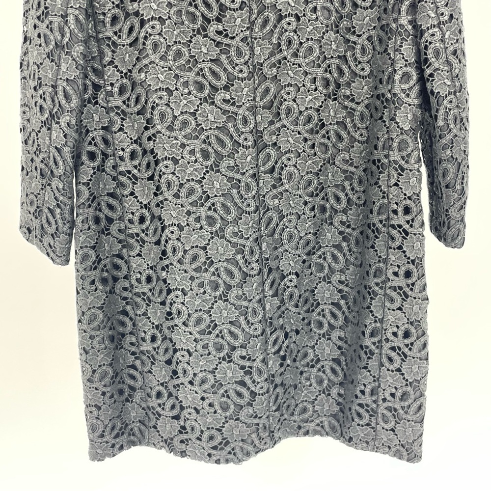 KATE SPADE BLACK LACE BUTTON UP COAT BLACK AND GOLD XXS - Picture 6 of 11